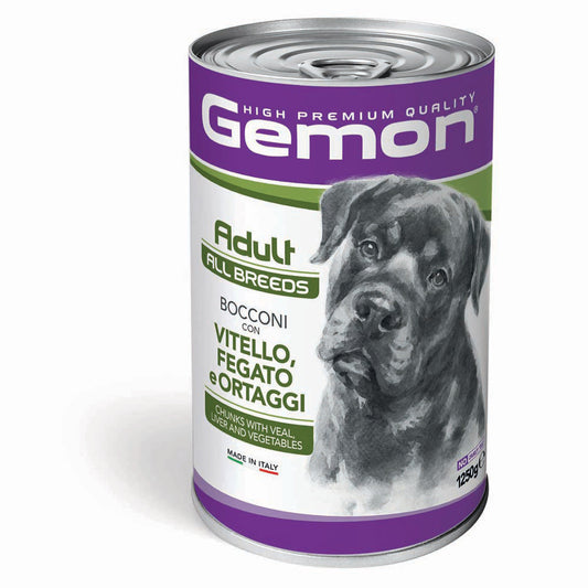 Gemon Cão Ração Húmida – Pedaços de Vitela, Fígado e Vegetais - 1250g