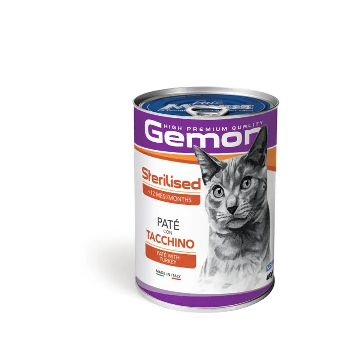 Gemon Gato Ração Húmida Adulto Esterilizado - Paté com Peru- 400g