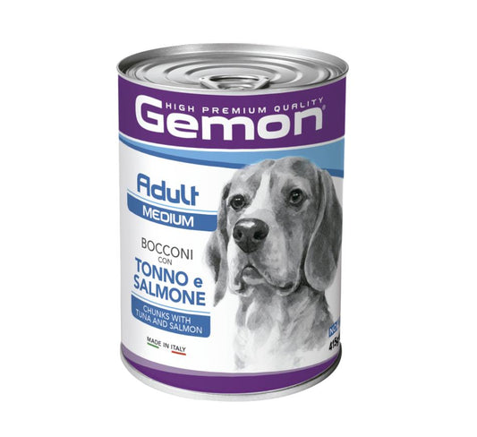 Gemon Cão Adulto Ração Húmida – Pedaços de Atum e Salmão 415g
