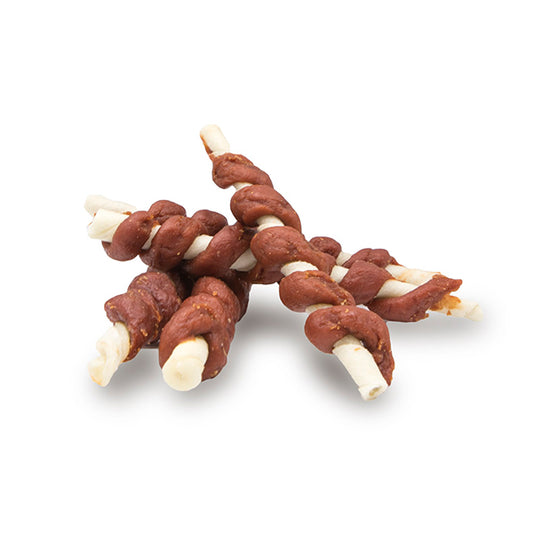Snack Natural "Beef paste wrapped rawhide sticks" - Vaca (Vendido a unidade)